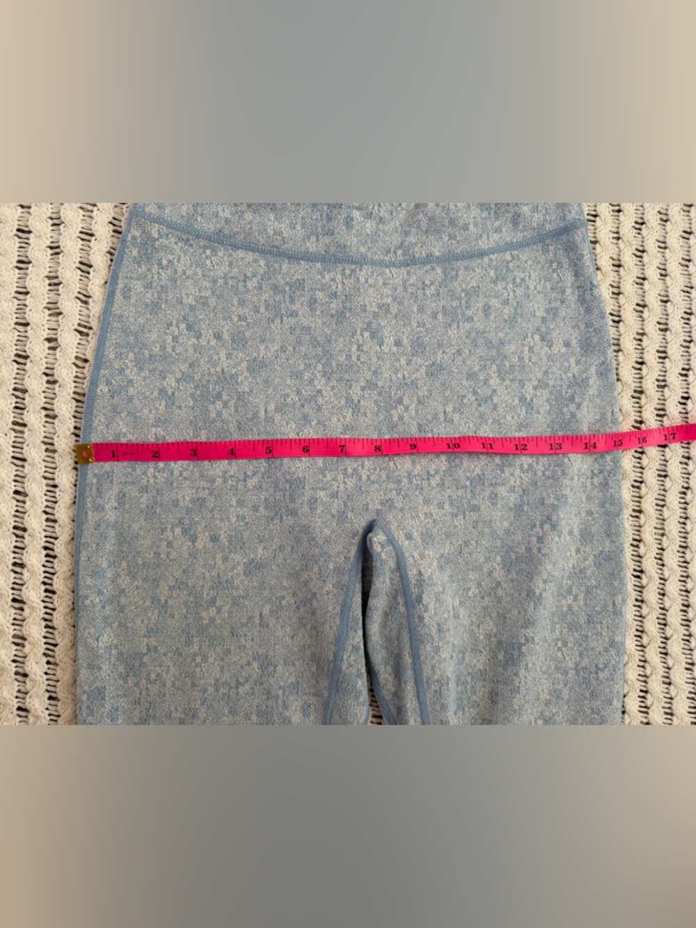 GYMSHARK EUC Dry Fleur Texture High Rise Light Blue Leggings Women’s Size M - Picture 8 of 9